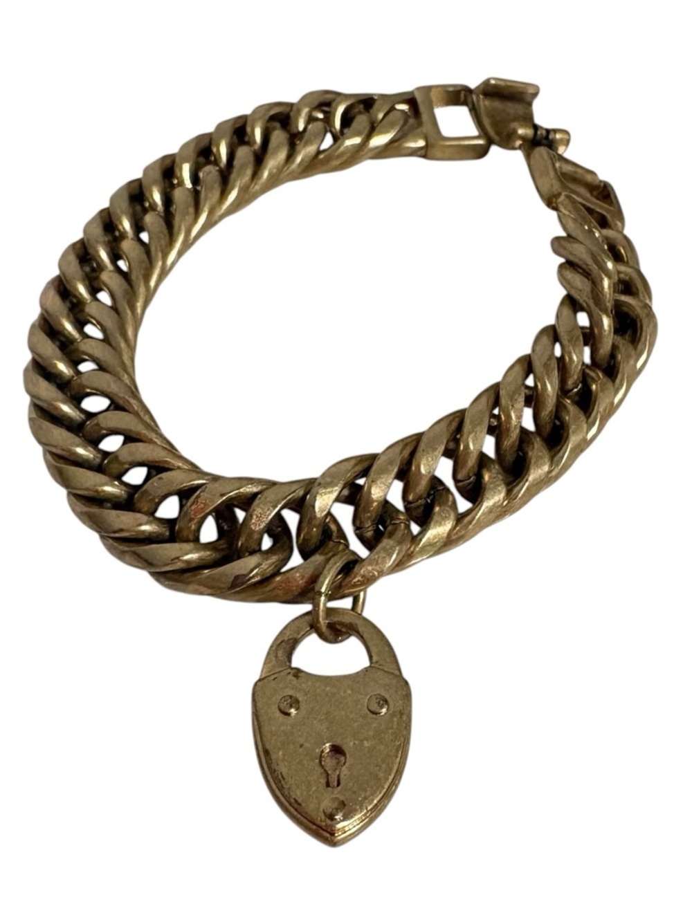 STELLA & DOT Heart Lock Bracelet in Antique Gold